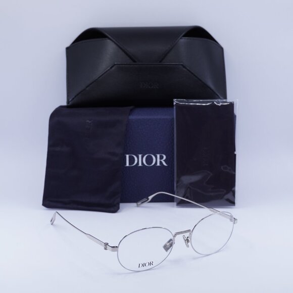 Dior NEODIORO R2U F000 Oval Eyeglasses 52mm - Shiny Palladium - Picture 1 of 9